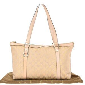 GUCCI GG Pattern Abbey Shoulder Bag Canvas Leather Begie GHW Itlay 88KC380
